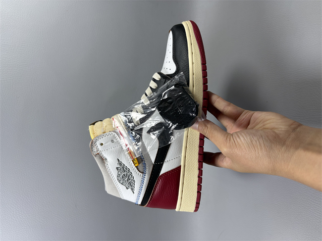 Women Running Weapon Air Jordan 1 Black/White/Red Shoes 546